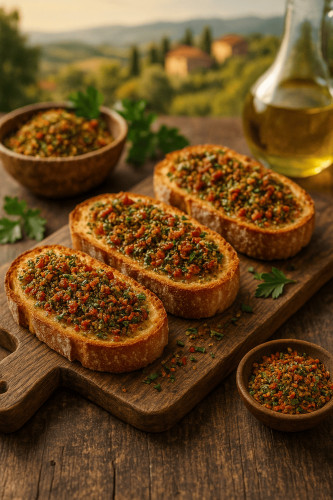 Bruschetta Rosso grob Gewürz für Brot Pasta und mediterrane Gerichte aromatisch