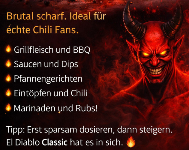 El Diablo Classic scharfe Gewürzkomposition kaufen, intensiv scharf für Grill und Küche