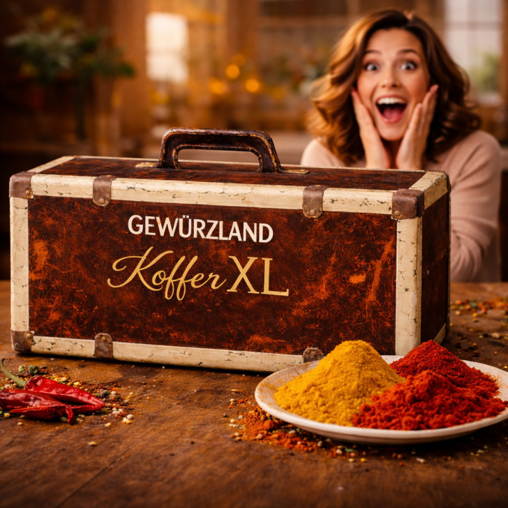 Retro Gewürzkoffer Mystery Box mit Überraschung Gewürze, Wert über 60 Euro