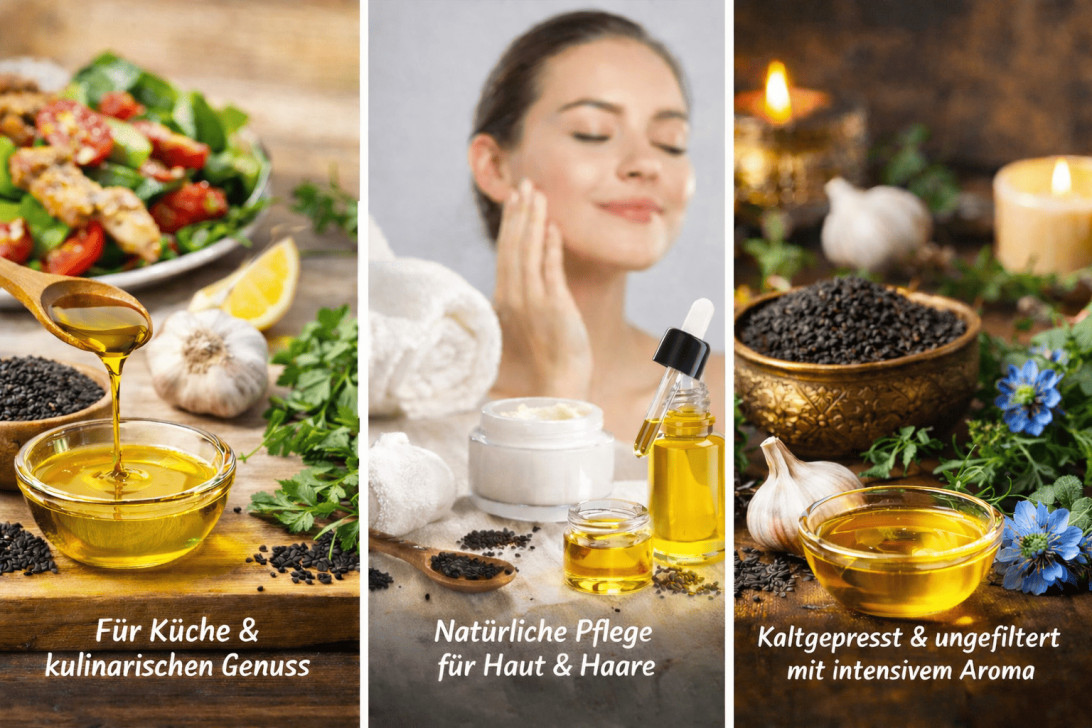 Schwarzkümmelöl kaltgepresst ungefiltert kaufen Nigella sativa Öl
