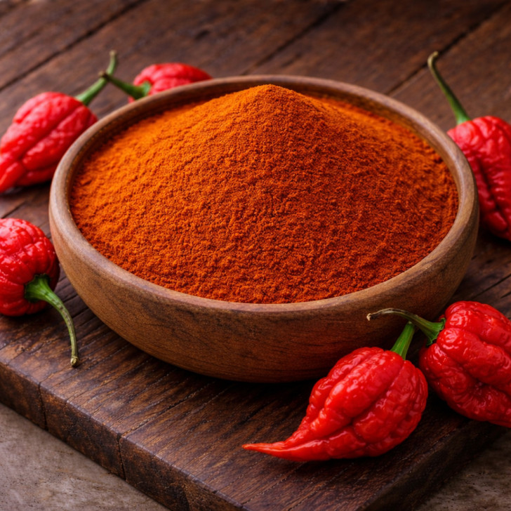 Carolina Reaper Chili gemahlen kaufen extrem scharfes Gewürz 2200000 Scoville