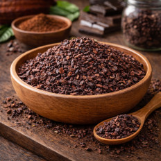 Kakao Nibs ohne Zucker kaufen, knusprige Kakaostücke für Müsli Desserts und Backen