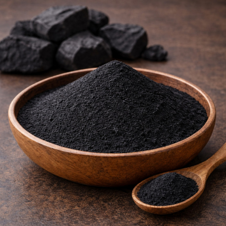Aktivkohle Pulver essbar schwarze Lebensmittelfarbe pflanzlich für Backen Getränke