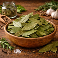 Lorbeerblätter getrocknet kaufen, aromatisches Gewürz für Suppen, Eintöpfe und Fleisch