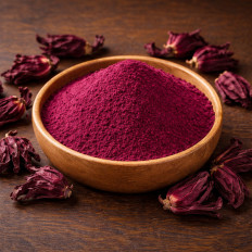 Hibiskusblüten gemahlen kaufen, fruchtiges Hibiscus Pulver für Tee Getränke und Küche