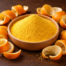 Orangenschalen gemahlen kaufen, unbehandelte Orangenschale für Backen, Desserts und Küche