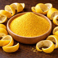 Zitronenschalen gemahlen kaufen feines Zitronenschalenpulver für Backen Desserts und Küche