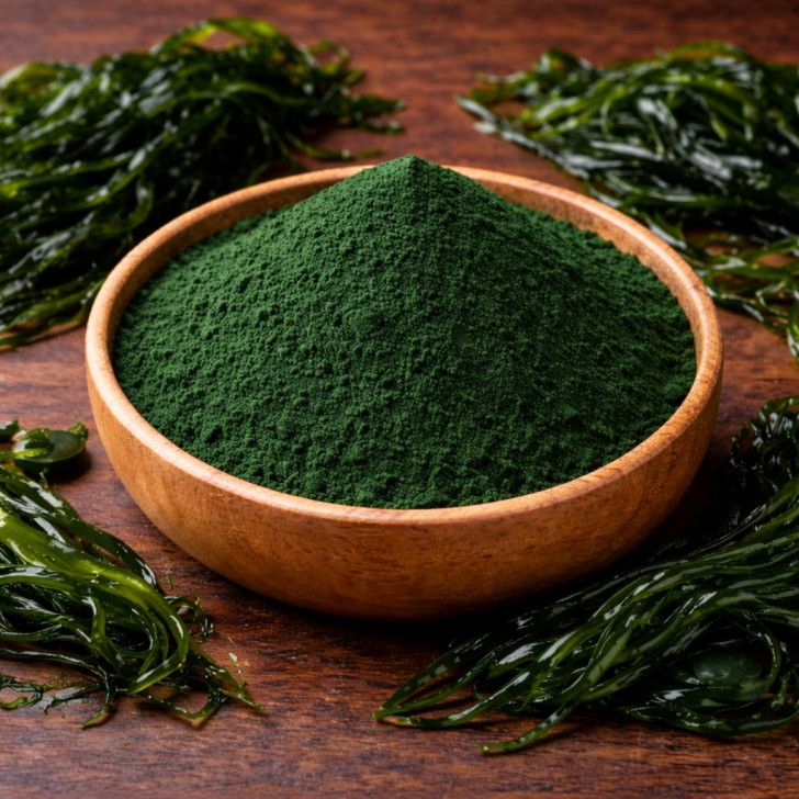 Spirulina Pulver grün kaufen, fein gemahlenes Spirulina für Smoothies, Getränke und kreative Küche
