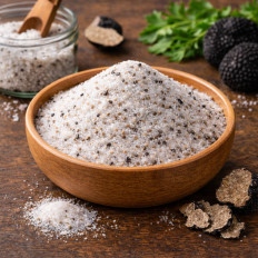 Schwarzes Trüffelsalz kaufen, Fleur de Sel mit Trüffel für Pasta, Steak und Genuss