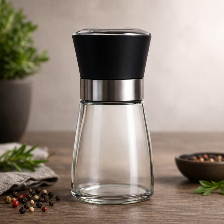Edelstahl Handmühle für Pfeffer Salz Gewürze kaufen kompakt und verstellbar