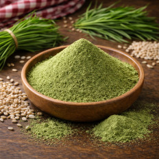 Gersten--gras Pulver kaufen - fein gemahlen für Smoothies Shakes und Küche
