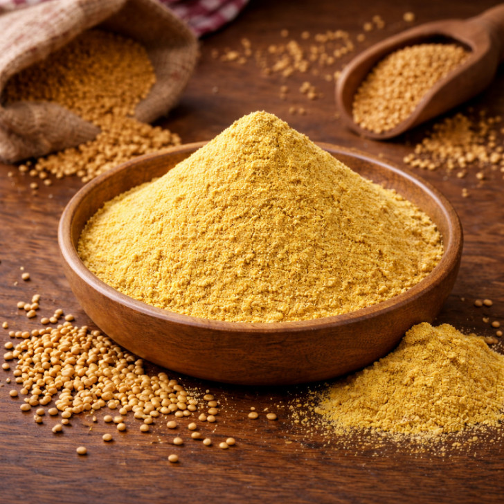Senfmehl goldgelb kaufen, gemahlene Senfkörner für Küche und Marinaden