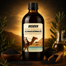 Schwarzkümmelöl ungefiltert kaltgepresst, nativ, Erstpressung, Nigella sativa