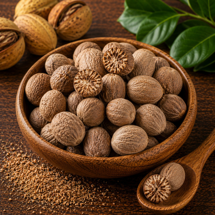 Muskatnüsse ganz kaufen handverlesen aromatisch für Küche Backen und herzhafte Gerichte