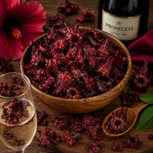 Hibiskusblüten kandiert für Prosecco Desserts Kuchen Deko kaufen