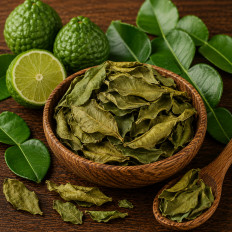 Kaffirlimettenblätter, Limetten Blätter hocharomatisch, getrocknetes Naturprodukt Gewürz für asiatische Küche (Kaffir Lime Leave