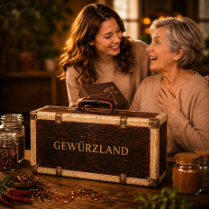 Retro Gewürzkoffer Mystery Box mit Überraschung Gewürze, Wert über 60 Euro
