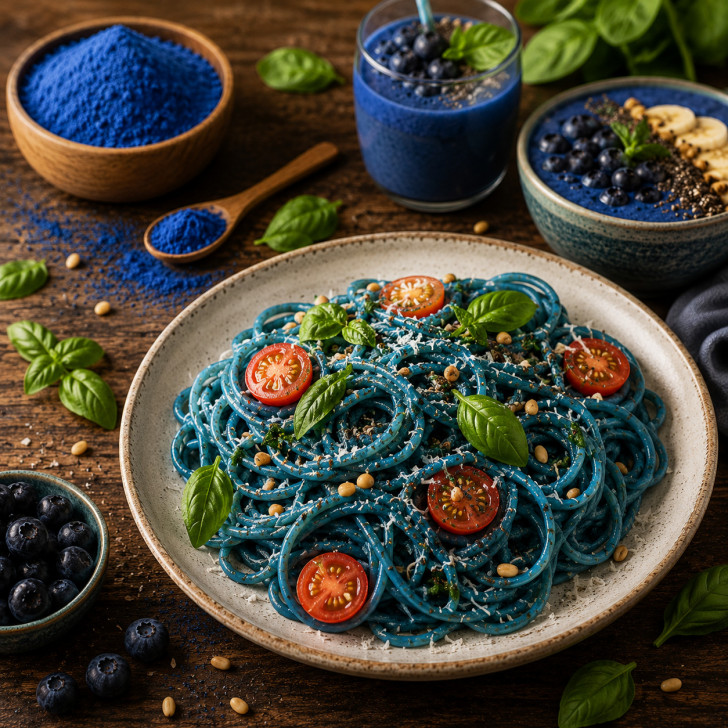 Spirulina Pulver blau natürliche blaue Lebensmittelfarbe für Backen Getränke Desserts