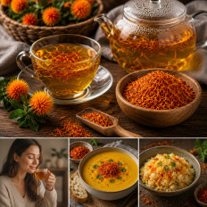 Saflorblüten kaufen Färberdistel für Reis Tee Desserts natürliche Farbe
