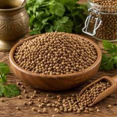Koriander ganz, Koriandersamen, Koriandersaat asiatisches Gewürz, Brot Gewürz und vielseitige Würze für die Küche (Coriander See