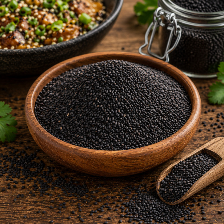Sesamsaat schwarz ungeschält kaufen, aromatische schwarze Sesamkörner für Küche, Backen und Salate Sesamsaat schwarz ungeschält kaufen, aromatische schwarze Sesamkörner für Küche, Backen und Salate