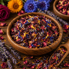 Blütenmischung POWER essbare Blütenmischung für kreative Küche Dekoration und Tee farbenfroh (Edible Flower Mix)