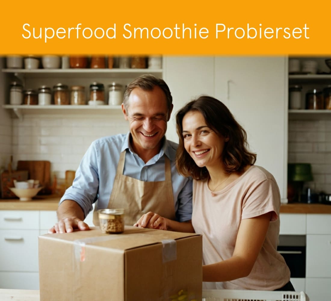 Superfood Smoothie Probierset mit Kurkuma, Ingwer, Chia, Bertram, Goji, Datteln, Ashwagandha